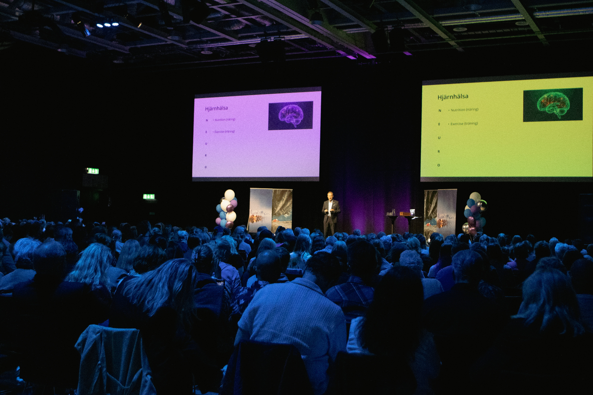 Speaking on brain health to a large audience